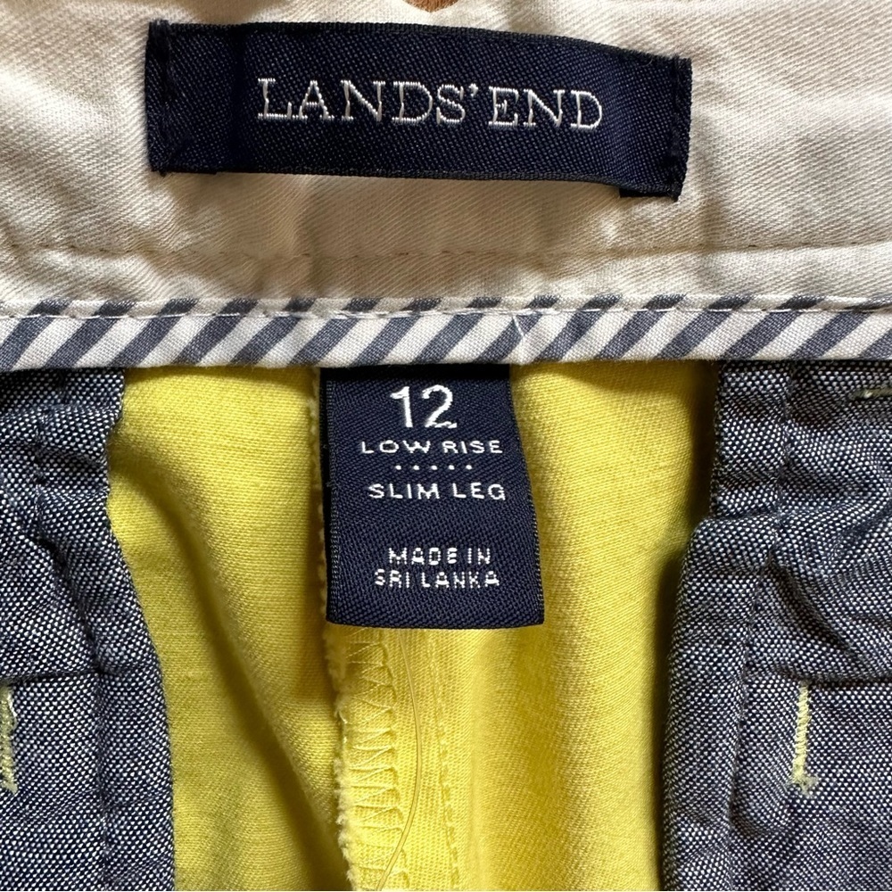 Lands End | Yellow Low Rise Slim Leg Pants Size 12 - Picture 5 of 8